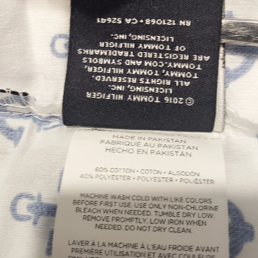 Tommy Hilfiger Kid Standart Pillowcases Set Of 2 Cotton Blend White Blue Anchors
